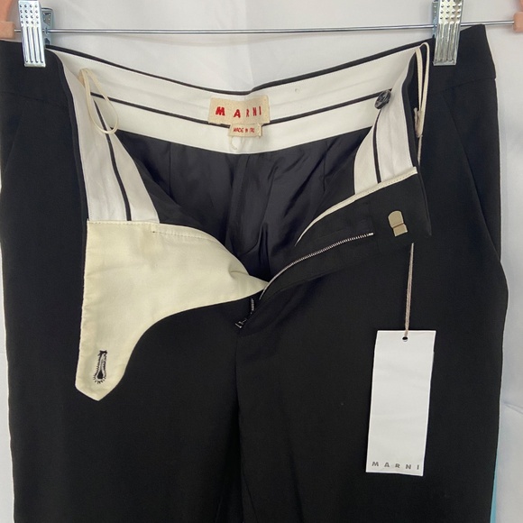 Marni Ladies Contrasting Trim Straight-leg Trousers - Picture 5 of 6